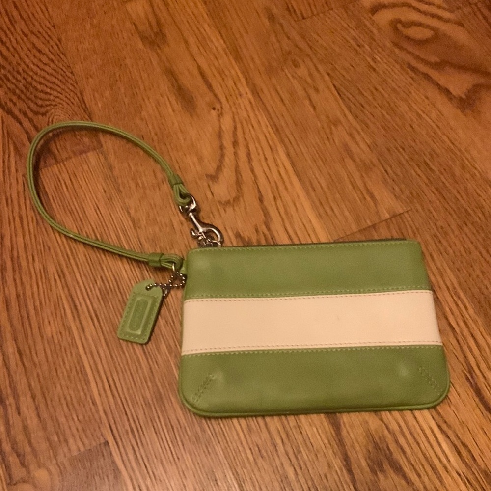 Lime Green Coach Wristlet